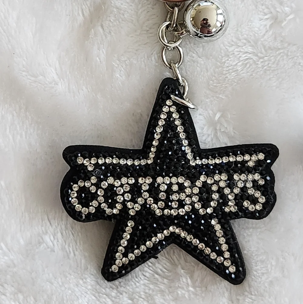 Dallas Cowboys Star Keychain Set with Black and Blue Accents Bag Charms